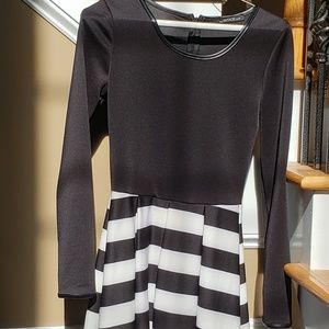 Striped Black & White Dress
